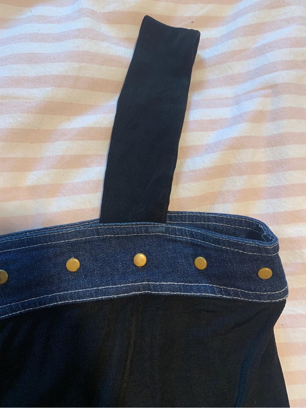 Slinky Brand Black Denim Women’s Overalls with Gold Studs
